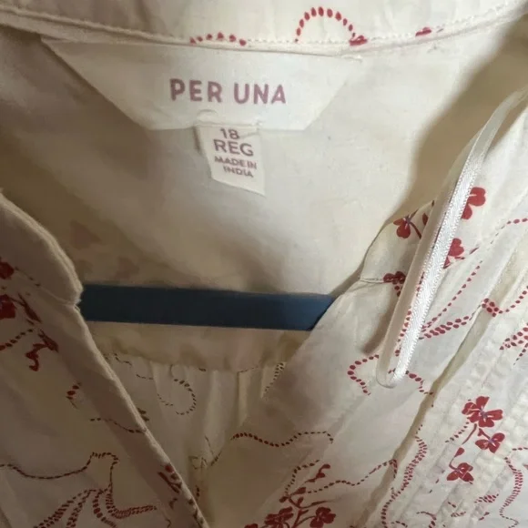 Per Una Cream and Red Long Sleeve Dress - Picture 2 of 6